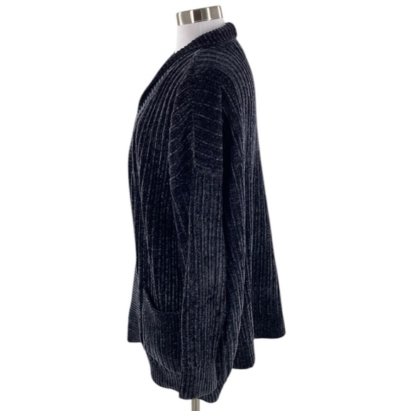 LOFT Grey Chenille Open Front Cardigan Womens X-Large - Picture 3 of 7